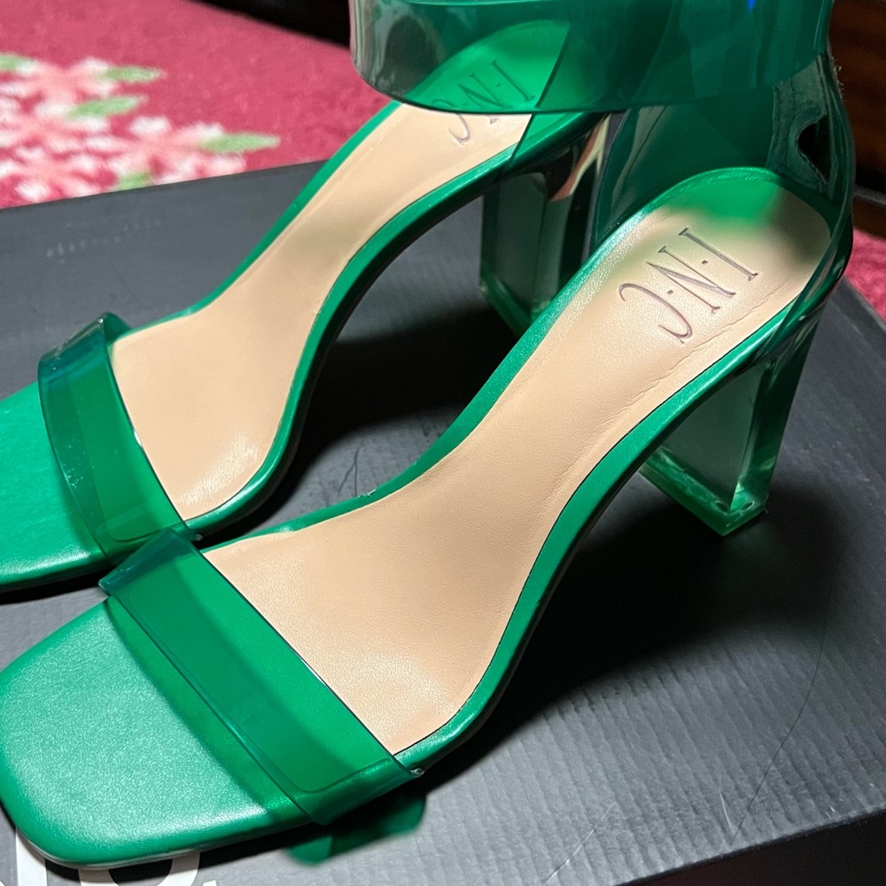 INC Womens Green Translucent.
